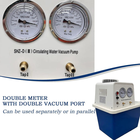 Circulating Water Vacuum Pump 110V Laboratory Vacuum Pump With Dual Gauge 15L Capacity For Vacuum Filtration And Evaporation