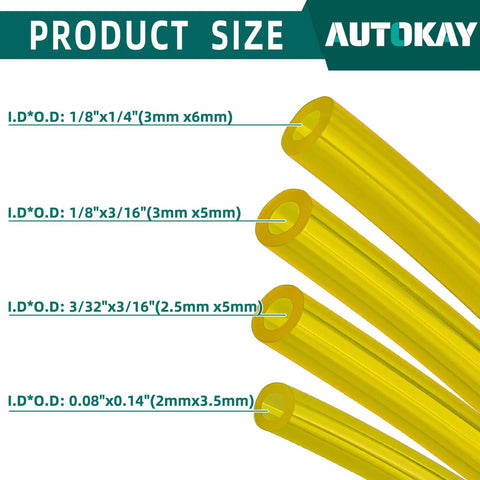 Four Size Small Engine Fuel Line Hose Kit For Lawn Mower Chainsaw Trimmer Blower And Other Gas Tools Includes Four Tubing Sizes