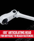 V Series One Quarter Inch Drive Ratchet With 80 Tooth, Flexible XL Head, 180 Degree Articulating Neck Shown