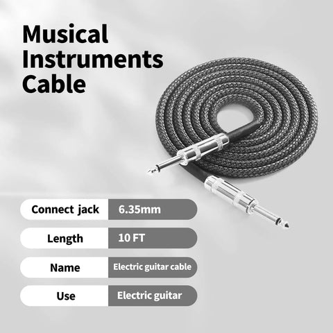 Noise-reduction shielded cable for 20 Watt Portable Electric Guitar Amplifier With Headphone Input And Gain Control for quiet practice.