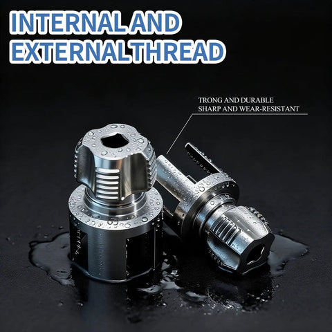 2-In-1 Internal And External Pipe Threader For Home Plumbing With One Half Inch And Three Quarter Inch Dies PVC Pipe Thread Cutter