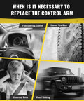 Signs to replace control arm: poor steering, uneven tire wear, abnormal noise, wheel shaking. Related to OE Quality Suspension Linkage.