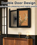 Kickass Heavy Duty Double Door Access Panel Cover With Screamin Sleek Black Beaded Frame, showcasing floral art, suitable for utility access.