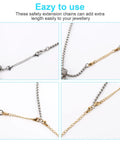 12 Piece Necklace Extender Set Stainless Steel Silver Tone - Must Have 1 To 6 Inch Lengths For Necklaces, Bracelets, And Anklets