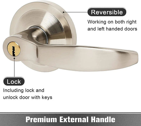 Heavy Duty Panic Bar For Exit Door, Steel Panic Device With External Lever And Roller Strike Plate, Fire Safety Hardware, Includes 6 Keys, Fits 28 To 36 Inch Wide Entry Doors For Commercial Buildings