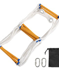 16 Foot Fire Escape Ladder For Two Story Buildings With Flame Resistant Rope Emergency Ladder For Second Floor Rescue Portable Heavy Duty Hooks Fits Most Windows And Balcony Rails Supports Up To 2500 Pounds