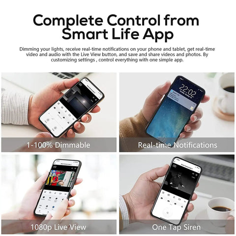 Smart Life app interface for Dope Floodlight Security Camera With Motion Sensor 1080P HD Video Two Way Talk Infrared Night Vision.