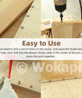 DIY woodworking with 508 Piece Wooden Dowel Pin Set With Center Points In Four Sizes One Quarter Inch, Five Sixteenth Inch, Three Eighth Inch And One Half Inch Beveled Ends Solid And Hollow Dowel Pins For Furniture Repair And DIY Projects.