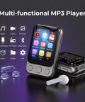 64GB Clip MP3 Player With Bluetooth 5.3 And Built In Speaker, 2 Inch IPS HD Touchscreen Plus Physical Buttons For Safe Blind Operation displayed