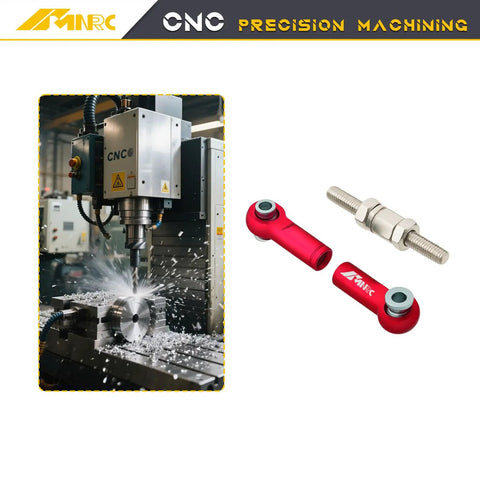 CNC machining process and 4 Pack Aluminum Steering Turnbuckles Camber Tie Rod Links For HyperGo RC Cars 1/16 And 1/14 Series CNC Machined Red Upgrade 6061 Aluminum