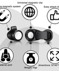 Black ABS Three Piece Hydration Hose Magnetic Clip Set For Water Tube Bladder Clip Keeps Drinking Valve Tube In Place