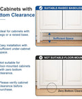 Undermount Drawer Slide 22 Inch, True Bottom Mount, Heavy Duty Concealed Hardware With Soft Close, Quiet Self Close, Designed For Drawers Without Side Panels, Durable Construction, Smooth Glide For Kitchen Cabinets; cabinet clearance diagram