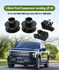 2.5 Inch Front Leveling Kit For Ford F250 F350 Super Duty 4X4 Heavy Duty Suspension Lift System with black steel spacers and mounts.
