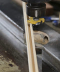 Top Shelf Quarter Inch Shank Tongue And Groove Router Bits Two Piece Set Heavy Duty carbide bit cutting wood joint with anti kickback.