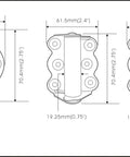 Diagram of Butter Smooth Self Closing Door Hinges, 2-3/4 Inch set, showing dimensions and details for installation.
