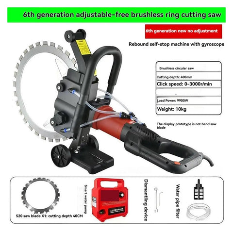 Heavy Duty High Frequency Circular Saw For Reinforced Concrete Walls And Cement Roads Featuring Precision Ring Cutting and Rock Solid Build Quality Designed To Smash Through Tough Job Site Demands Daily, with 400mm cutting depth.