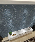 Gray 3D Wall Panels Pack Of 12 19.7 By 19.7 Inches Durable PVC Tiles in modern room decor
