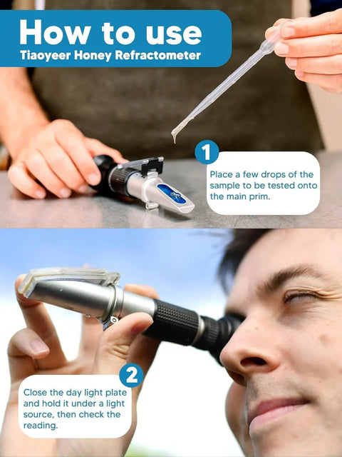 Using refractometer from All In One Honey Extractor Kit And Harvest Gear For Easy Harvesting With 2 5 Gallon Buckets