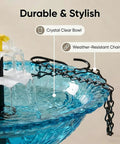 Sun Powered Hanging Bird Bath Fountain Three Layer Cascade For Outdoor Garden Yard Patio Backyard Lawn Decor