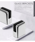 8 Pack 304 Stainless Steel Glass Clamps For Balustrades And Staircases, with adjustable flat back brackets for glass installation