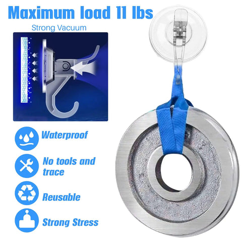 Clear Dual Hook Suction Cups Straight Up Strong Holding Eleven Pounds With No Sweat Removable Slick Reusable Wall Hangers Perfect For Bathroom Shower Kitchen Surfaces
