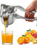 Heavy Duty Manual Lime Squeezer For Lemons Oranges & Grapefruits Large Citrus Juicer Press Tool extracting fresh juice.