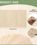 Front view: 10-pack basswood sheets, 12x18 inches, 1/8 inch thick, unfinished craft wood.