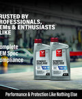 Synergy Gear Max 75W-90 GL-5 Limited Slip Gear Oil With Ultra Long Drain Up To 500k Miles, bottles on warehouse table