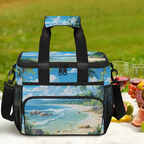 Insulated Picnic Backpack With Large Capacity Portable Lunch Bag for Beach, Work, Travel and Outdoor Adventures on grass