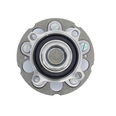 Top view of rear wheel hub bearing assembly for 2007 to 2011 Honda CR-V FWD only, 5 lug, direct fit, beefed up steel build.