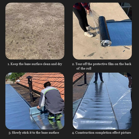 Pro Level Heavy Duty Waterproof Asphalt Roof Shingles Repair Tape With Thick Aluminum Foil Backing and Strong Butyl Adhesive application steps