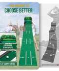 Indoor Golf Putting Mat For Real Green Speed And Wrinkle Free Surface 8 Foot Practice Putting Mat With Lenticular 3D Backplate