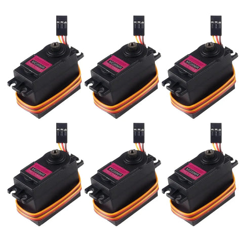 6Pcs MG996R Servo Motors With Metal Gear Beefy Torque 12kgcm At 6V and 13kgcm At 7.2V Ultra Fast 0.13s Per 60 Degrees at 6V