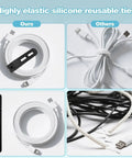 Reusable Silicone Cable Ties For Chargers And Home Office Cords Tangle Free Cord Organizers comparison with traditional ties.