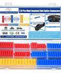 Ultimate 220 Piece Butt Splice Connectors Kit For 22 To 10 AWG Wiring with assorted terminals in storage case