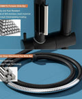 Round Hand Held Shower Head With 28 Inch Slide Bar Matte Black Shower Slide Bar Kit Featuring 304 Stainless Steel Bar and 59 Inch Hose