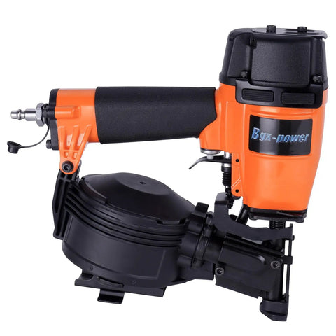 Pro Grade 15 Degree Roofing Nailer Fires Wire Collated Nails 3/4 To 1 3/4 Inches visible with steel body and ergonomic handle.