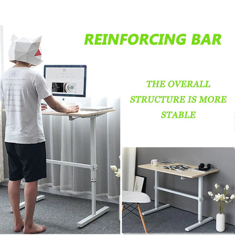 Built Different Crank Adjustable Height Standing Desk with reinforced crossbar, 120x60 cm, supporting up to 353 lbs in home office.