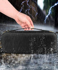 Hand holding Beefy EVA Hard Case for T5-1000 T5 600 T6-1000 T6 600, water resistant in rain, showcasing shockproof protection