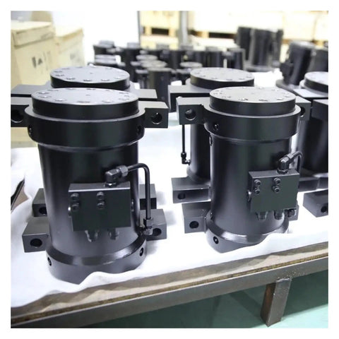Heavy Duty Helical Slewing Cylinder Rotary Actuator Built Tough As Nails For Butter Smooth Rotation Plug And Play Vehicle Mount Setup No Sweat Install Top Shelf Reliability Guaranteed, multiple units on display.