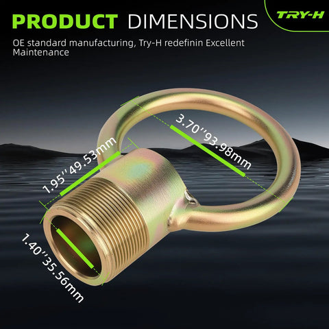 Outboard Lifting Ring Tool Hoist Eye For Boat Motors, showing dimensions 1.95" x 1.40" x 3.70", for Mercury, Yamaha 50HP engines.