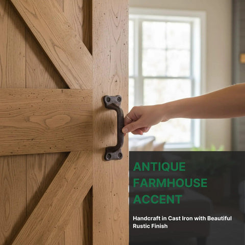 Heavy Duty Cast Iron Fence Gate Handles 4 Pack Rustic Barn Door Pulls For Sliding Doors Sheds Garages Fences Cabinets