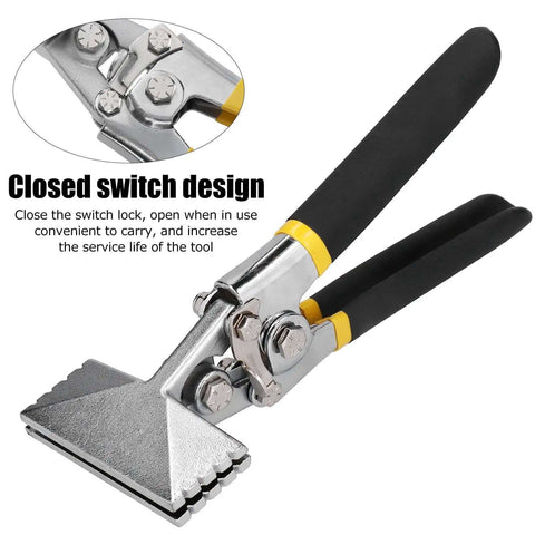 3 Inch Steel Sheet Metal Hand Seamer With Folding Straight Jaw showing closed switch design for precise edge crimping.