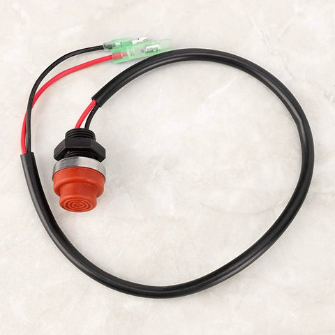 Keyless Start Stop Switch For Outboard Marine Engines, Round Push Button Ignition With 45cm Wire on marble surface
