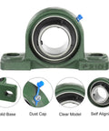 4 Pack Pillow Block Bearing 2 Inch Bore Self Aligning Cast Iron Base Mounted Bearing Block Insert for shaft support