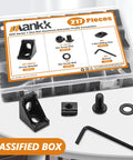 Box of 30 Piece 2020 Series Aluminum T Slot Rail Connector Kit With 2028 Corner Bracket For DIY Framing and Projects.