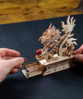 Mind Blowing Wood Dragon 3D Puzzle For Adults With Hidden Compartment Mechanical Puzzle Box DIY Model Kit being opened