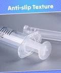 The Real Deal 3Ml Sterile Syringes With Sharp 23G 1 Inch Needles, Leak Proof Luer Lock, 100 Count Disposable Box, Heavy Duty Polypropylene For Medical And Lab Use showing anti-slip texture.