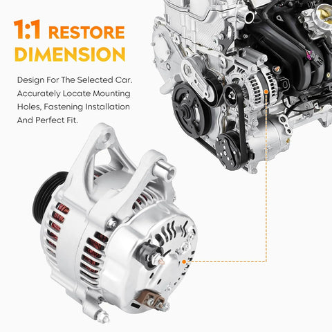 Beefed Up Replacement Alternator For Jeep Wrangler 4.0L And 2.5L 1991 To 1998 TJ Grand Cherokee 1993 To 1998 Comanche 1991 To 1992 Dakota