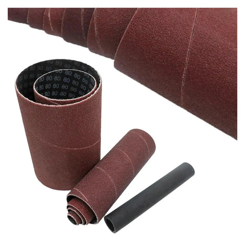 Top Shelf Quick Swap Spindle Sanding Sleeves For Oscillating Sander Multidrive Pad Replacement Kit Featuring Knockout Abrasive Rolls In 80 120 240 Grit Grades. 80 grit sanding sleeve rolls.